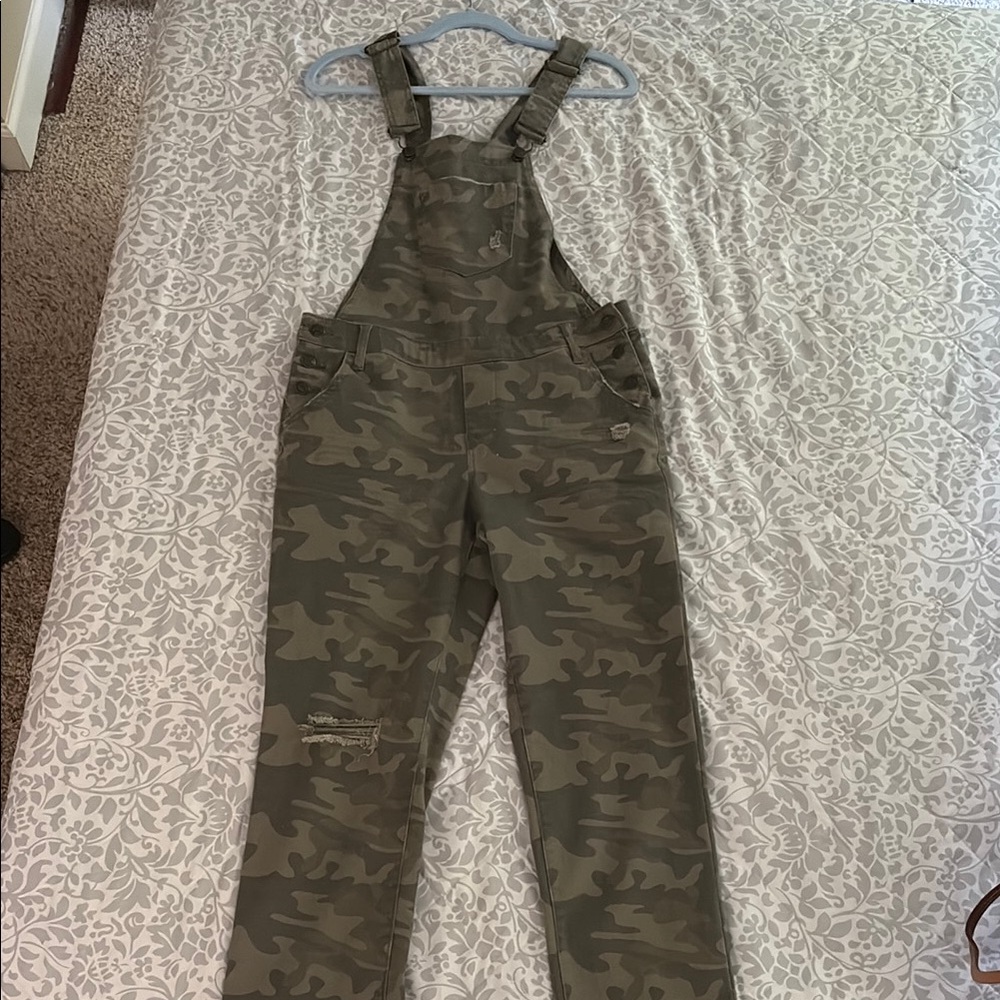 Vanilla Star Green and Brown Camouflage Jumpsuit